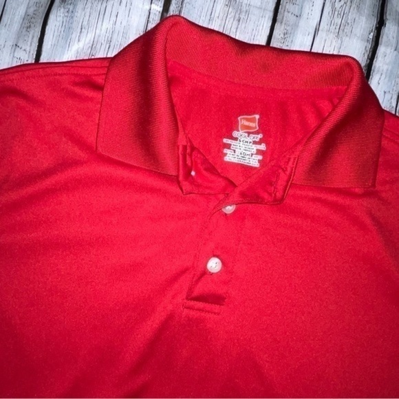 HANES Men’s Sport Cool DRI Moisture Wicking Red Polo Shirt - Size Small - Picture 3 of 6